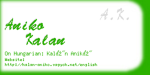 aniko kalan business card